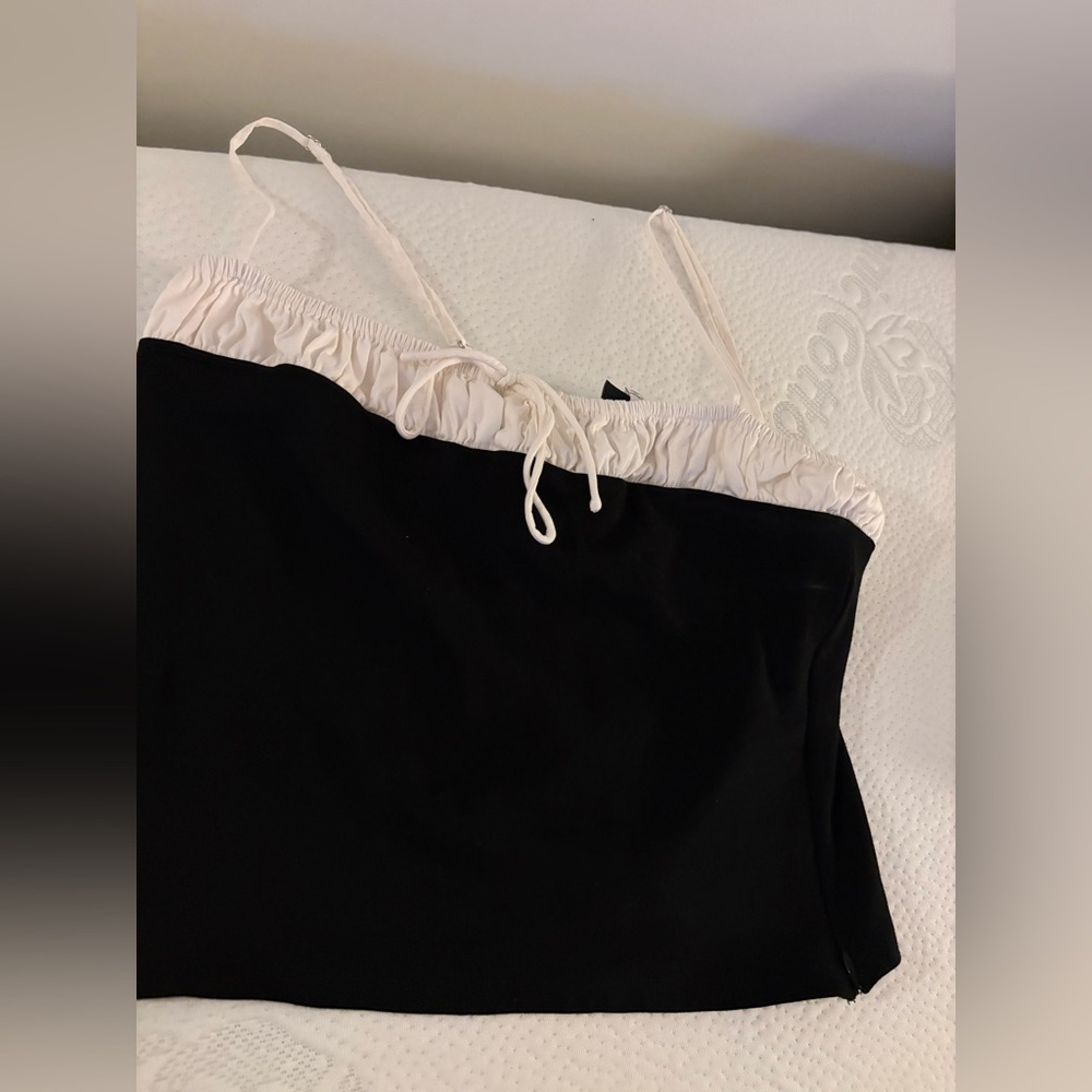 Reformation Black and Cream Camisole